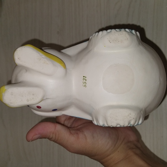 Vintage 1950's Relpo Easter Planter/Vase Polka Dot Duck In Sun Hat - Picture 6 of 6